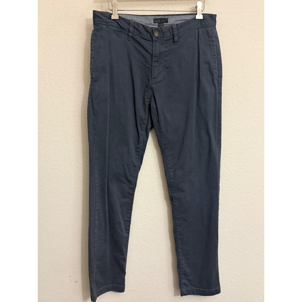 14th & Union Mens Slim Fit Chino Pants Navy Blue 30W x 30L Stretch Cotton